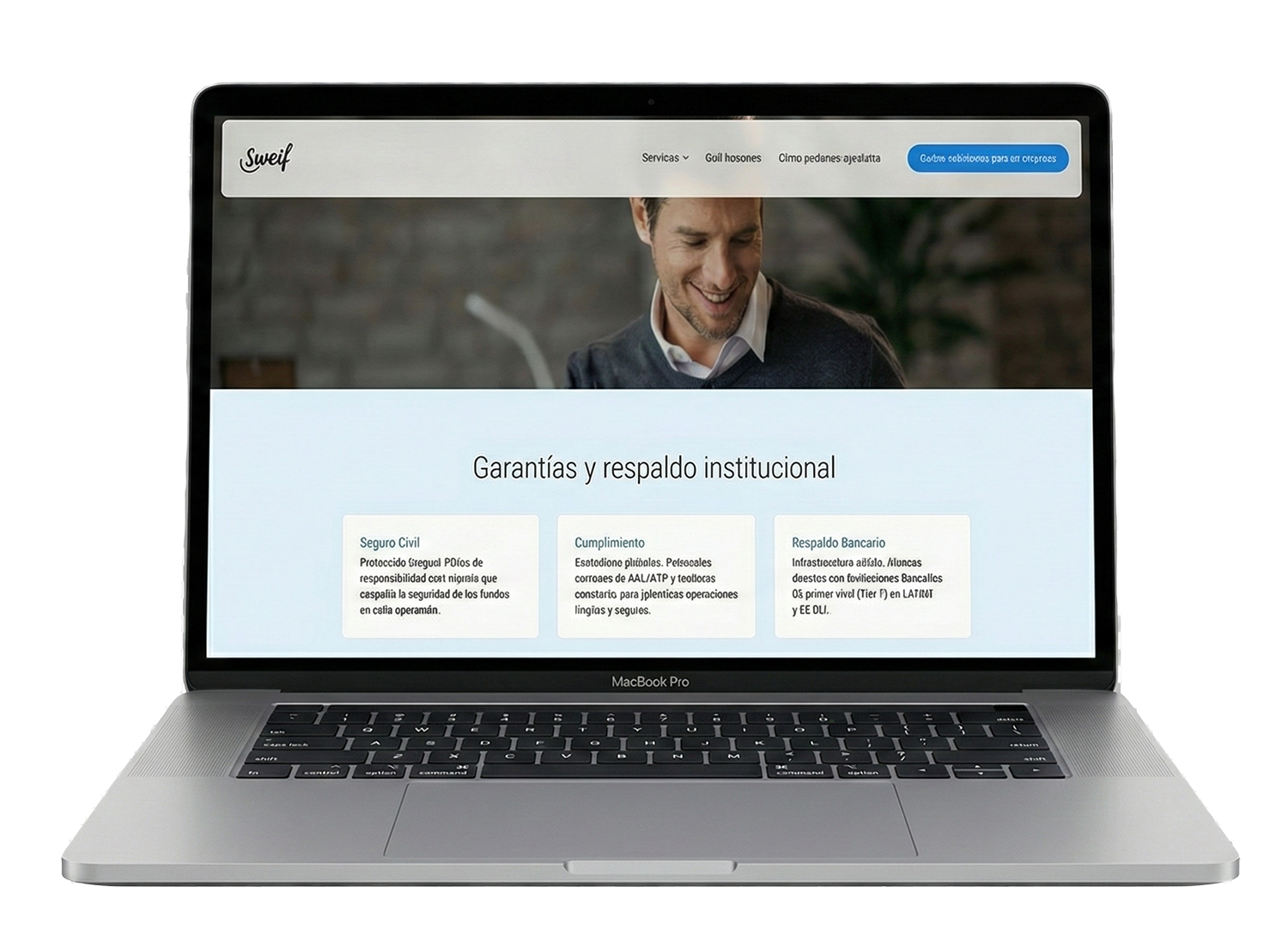 Mockup del proyecto Sweif