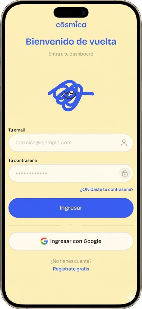 App Cósmica en celular